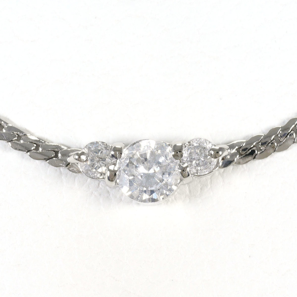 PT850 Platinum Necklace with 0.20ct Diamond, Total Weight 3.1g, 40cm Length, ...